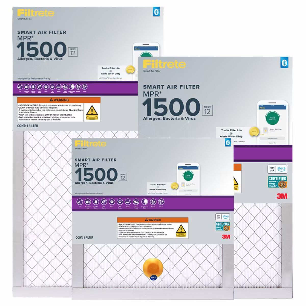 Filtrete Smart MPR 1500 MERV 2 Allergen, Bacteria, & Virus Air Filter, 16-In x 25-In x 1-In