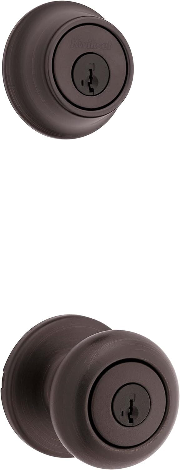 Kwikset Cove Venetian Bronze Keyed Entry Knob And Deadbolt Combo