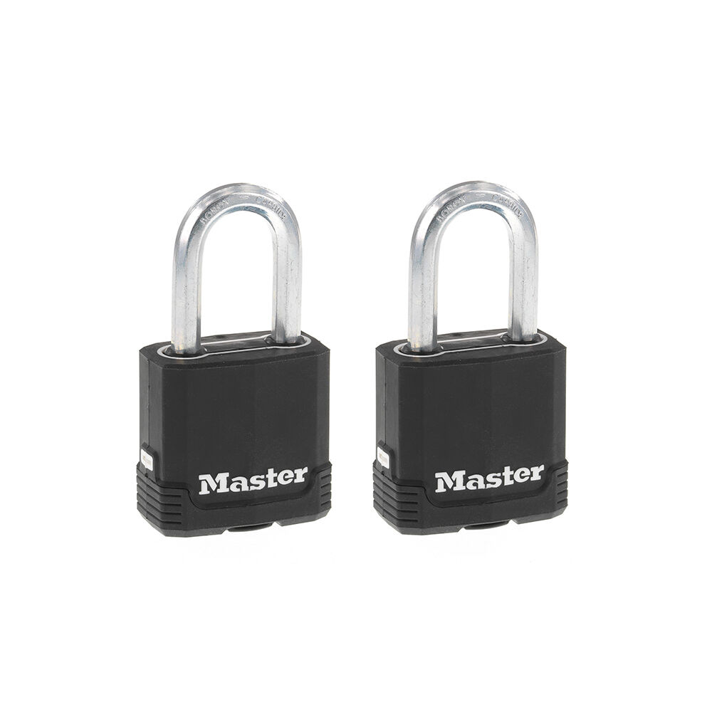 Master Lock Magnum Covered Laminated Steel Padlock, 1 7/8-In x 1 1/2-In, 2-Pk