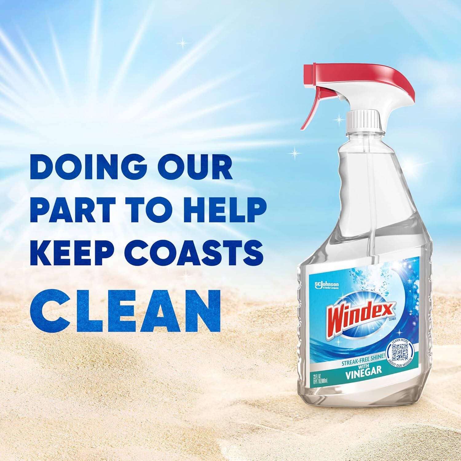 Windex Vinegar Glass Cleaner, 23-Oz