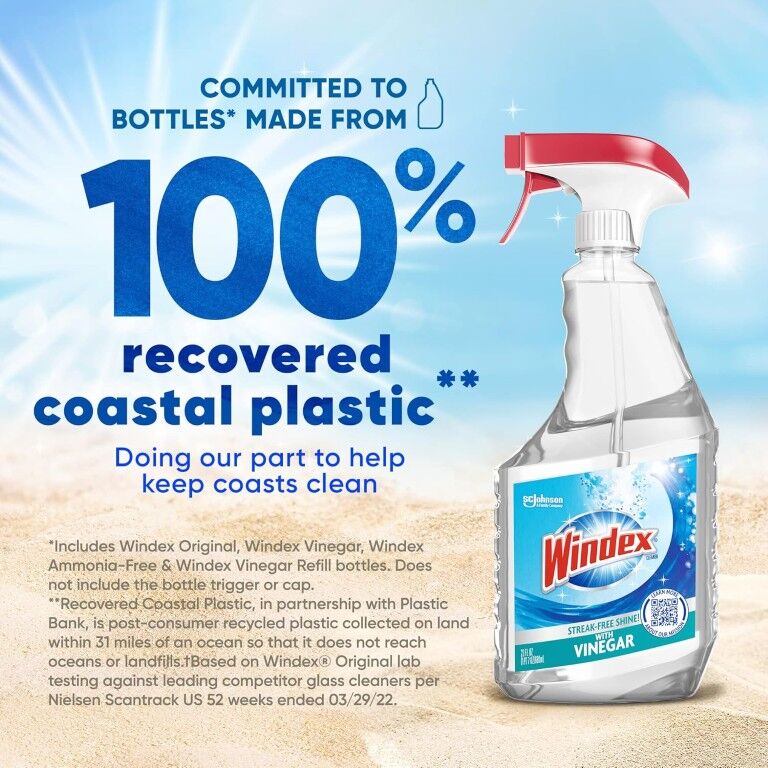 Windex Vinegar Glass Cleaner, 23-Oz