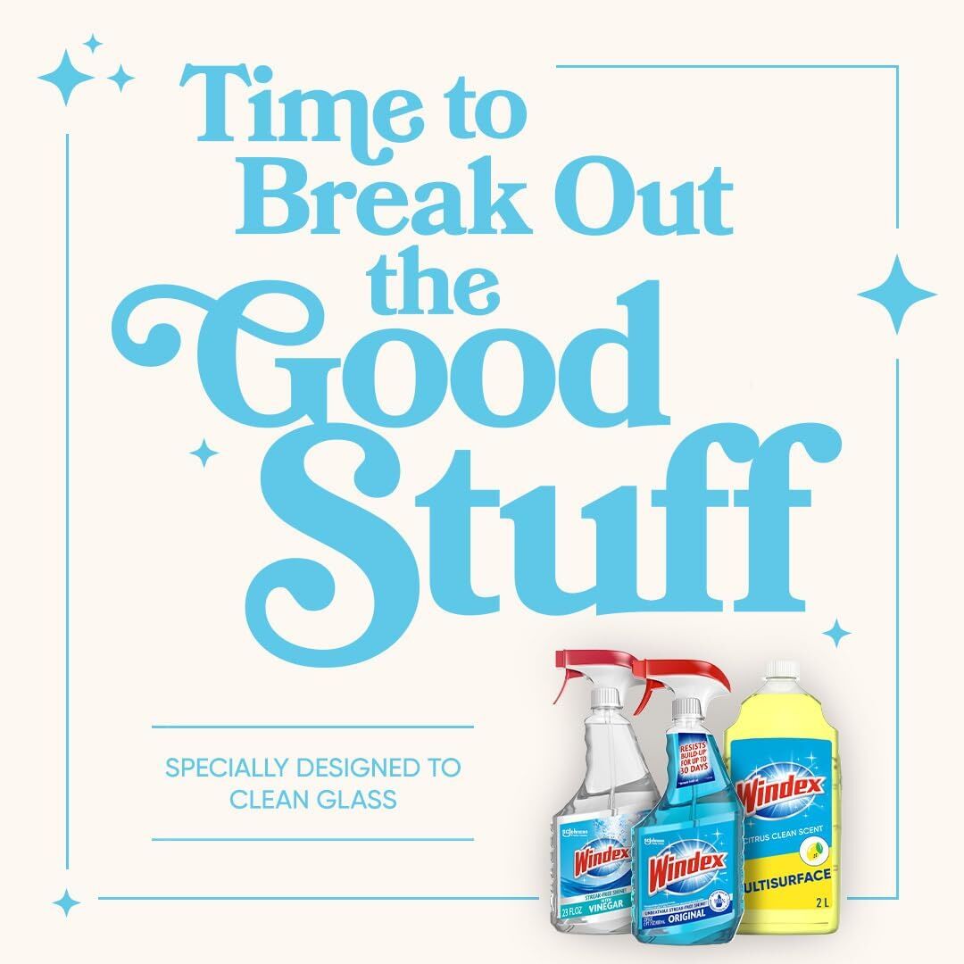 Windex Vinegar Glass Cleaner, 23-Oz
