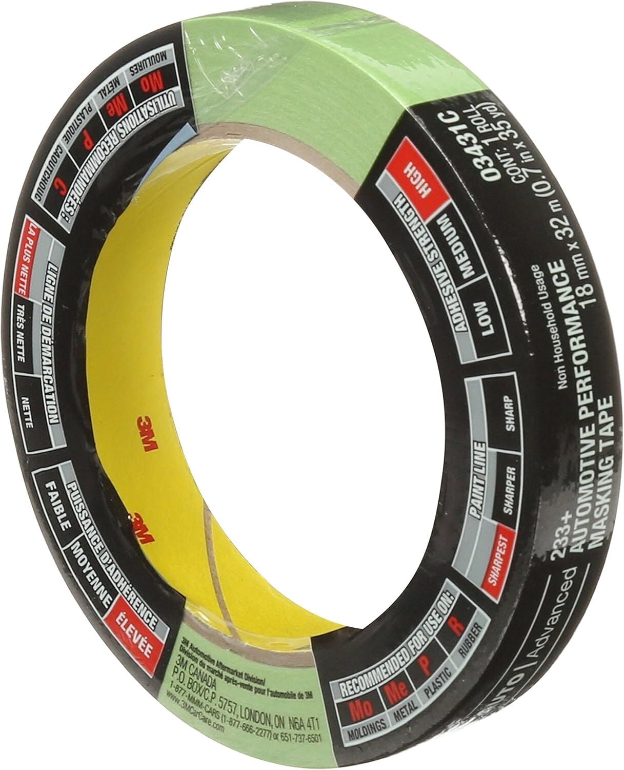 3M Auto Care Performance Masking Tape, 0.71-In x 104-Ft