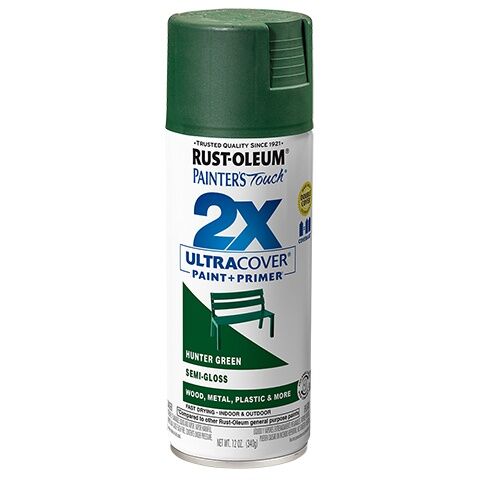 Rust-Oleum Painter's Touch 2X Ultra Cover Semi-Gloss Hunter Green Spray, 12-Oz