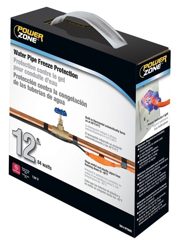 PowerZone Water Pipe Freeze Protection Heat Tape, 12-Ft