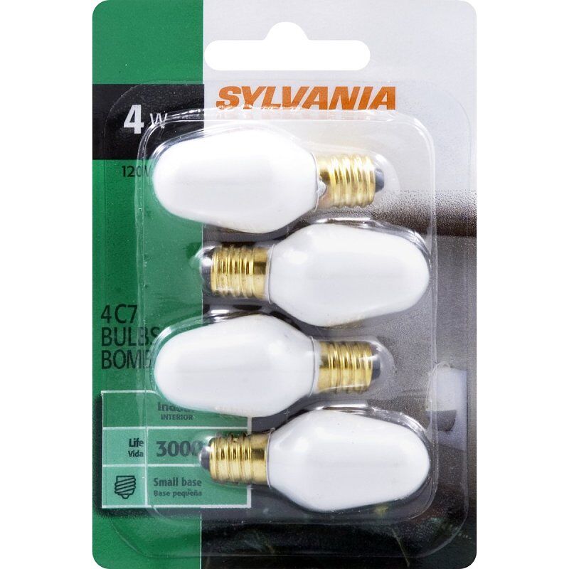 Sylvania 4-W E12 Incandescent Bulb, 4-Pk