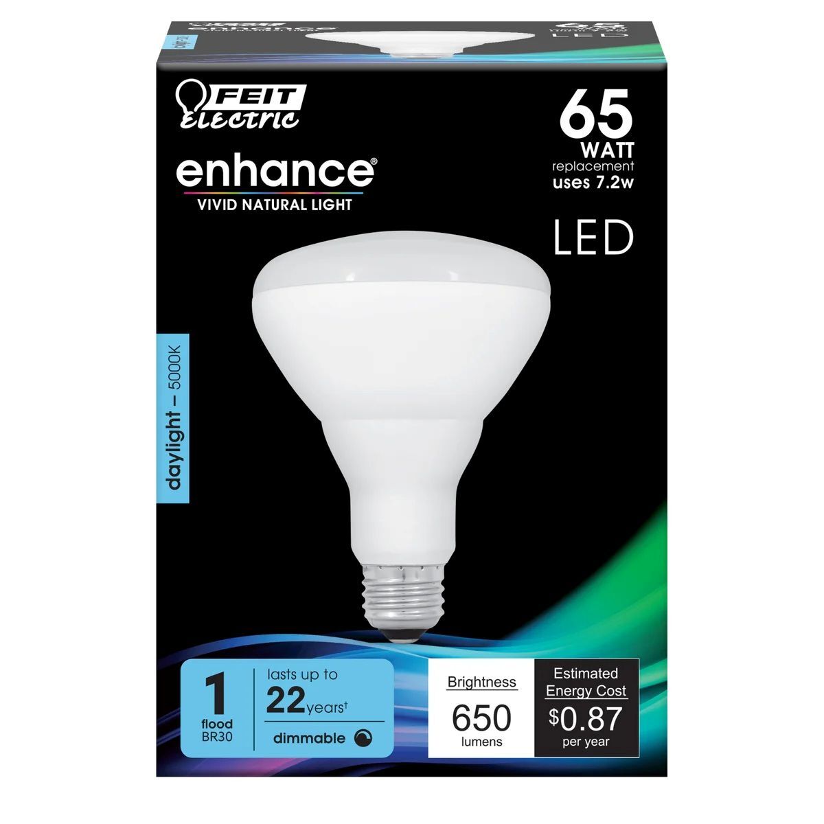 Feit Electric 7.2W Daylight E26 Base BR30 Dimmable Reflector LED Light Bulb