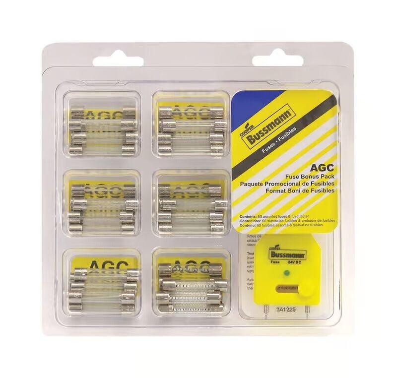 Bussmann AGC-EK Glass Tube Fuse Pack, 60-Pc