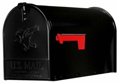 Gibraltar Elite Rural Mailbox - Black, 8.75 in X 6.75 in X 19 in