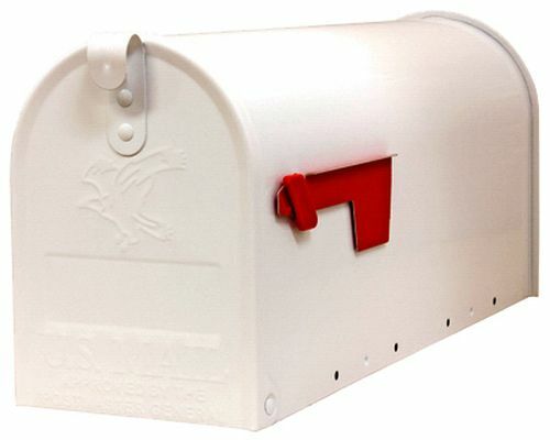 Gibraltar Elite Rural Mailbox - White, 8.75 in X 6.75 in X 19 in