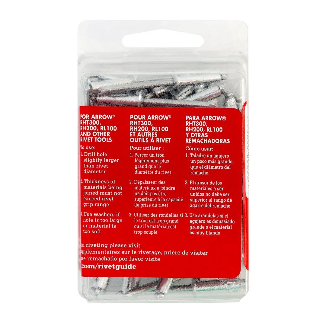 Arrow Fastener RLA3/16IP Long Aluminum Pop Rivets, 3/16-In, 50-Pk
