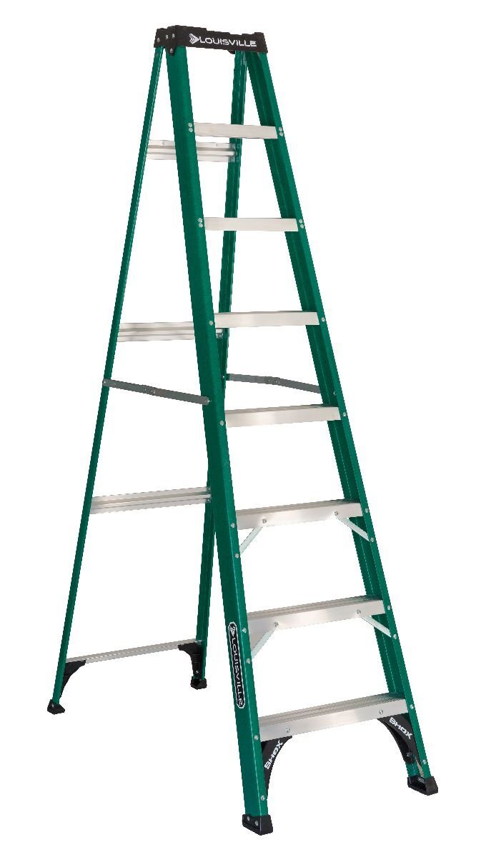 Louisville Ladder Fiberglass Step Ladder, Type II, Load Capacity 225-Lb, 8-Ft