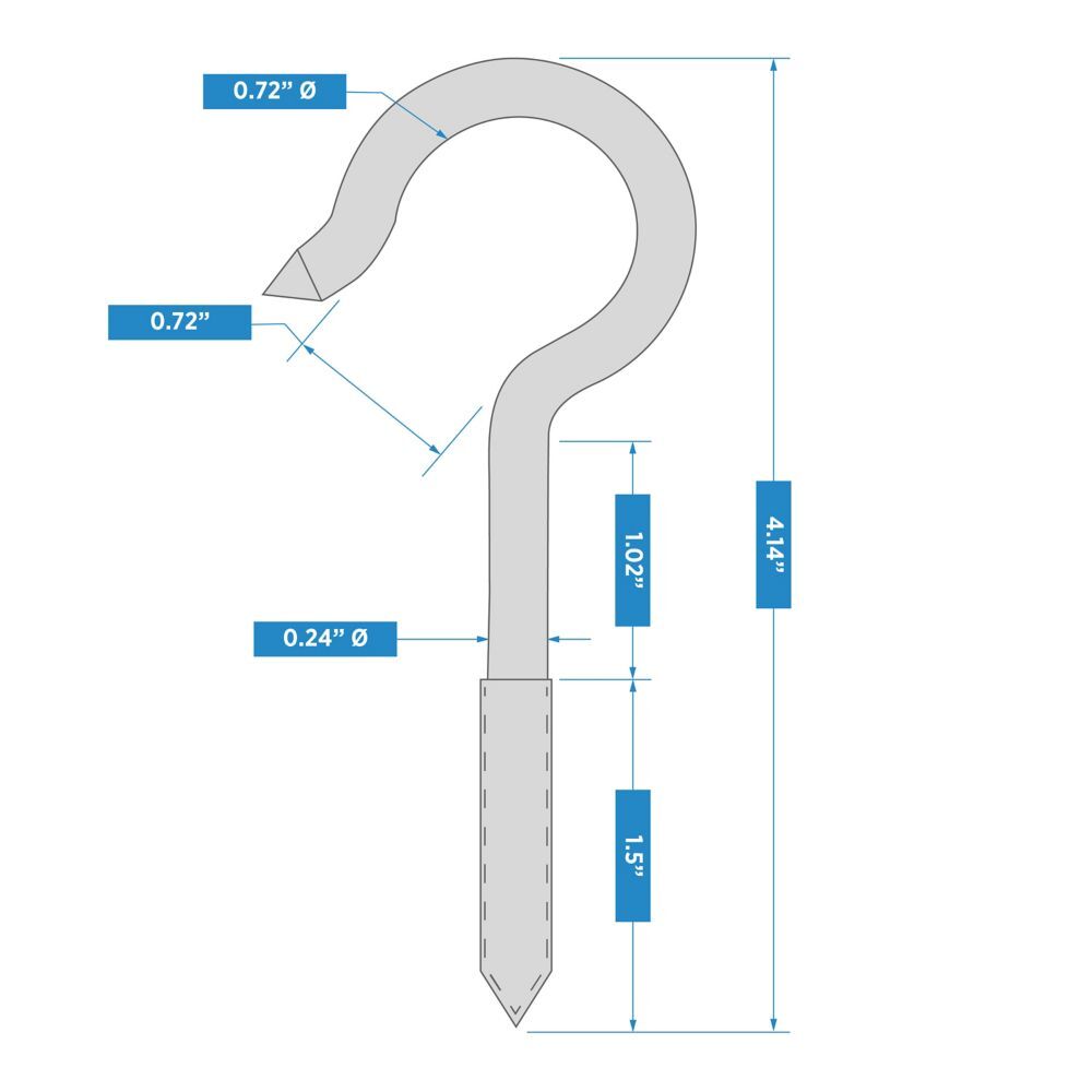 National Hardware Zinc Plated Ceiling Hook, #3 x 4 1/8-In