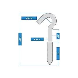 National Hardware Zinc Plated Heavy Duty Screw Hook, 3/8-In X 4-1/2-In