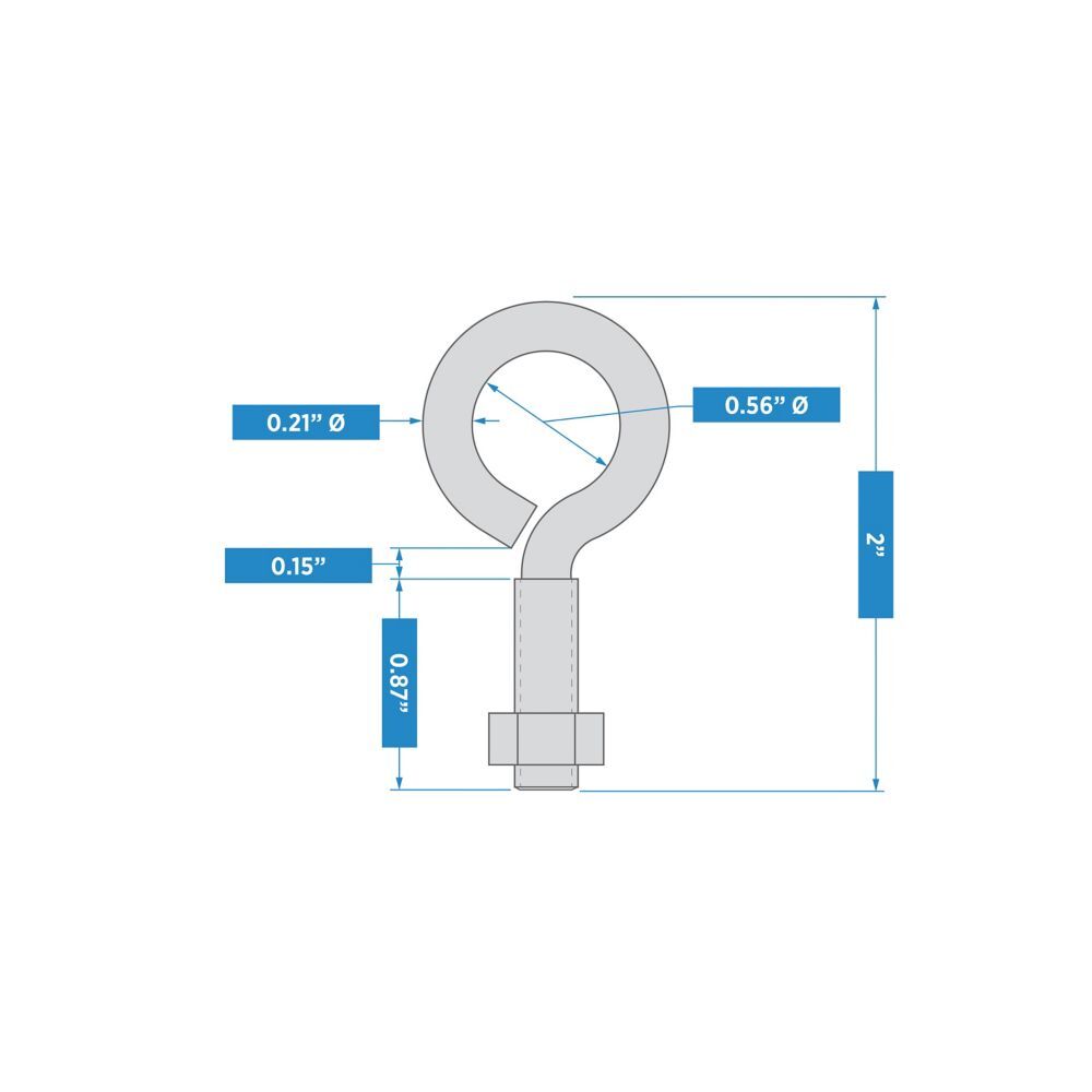 National Hardware Stainless Steel Eye Bolt, 1/4-In x 2-In