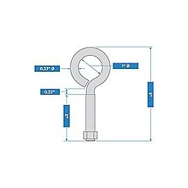 National Hardware Stainless Steel Eye Bolt, 3/8 X 5-In