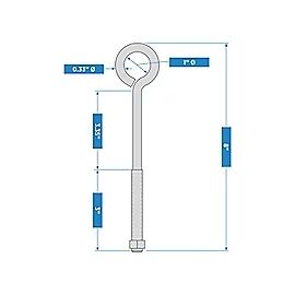 National Hardware Stainless Steel Eye Bolt, 3/8 X 8-In