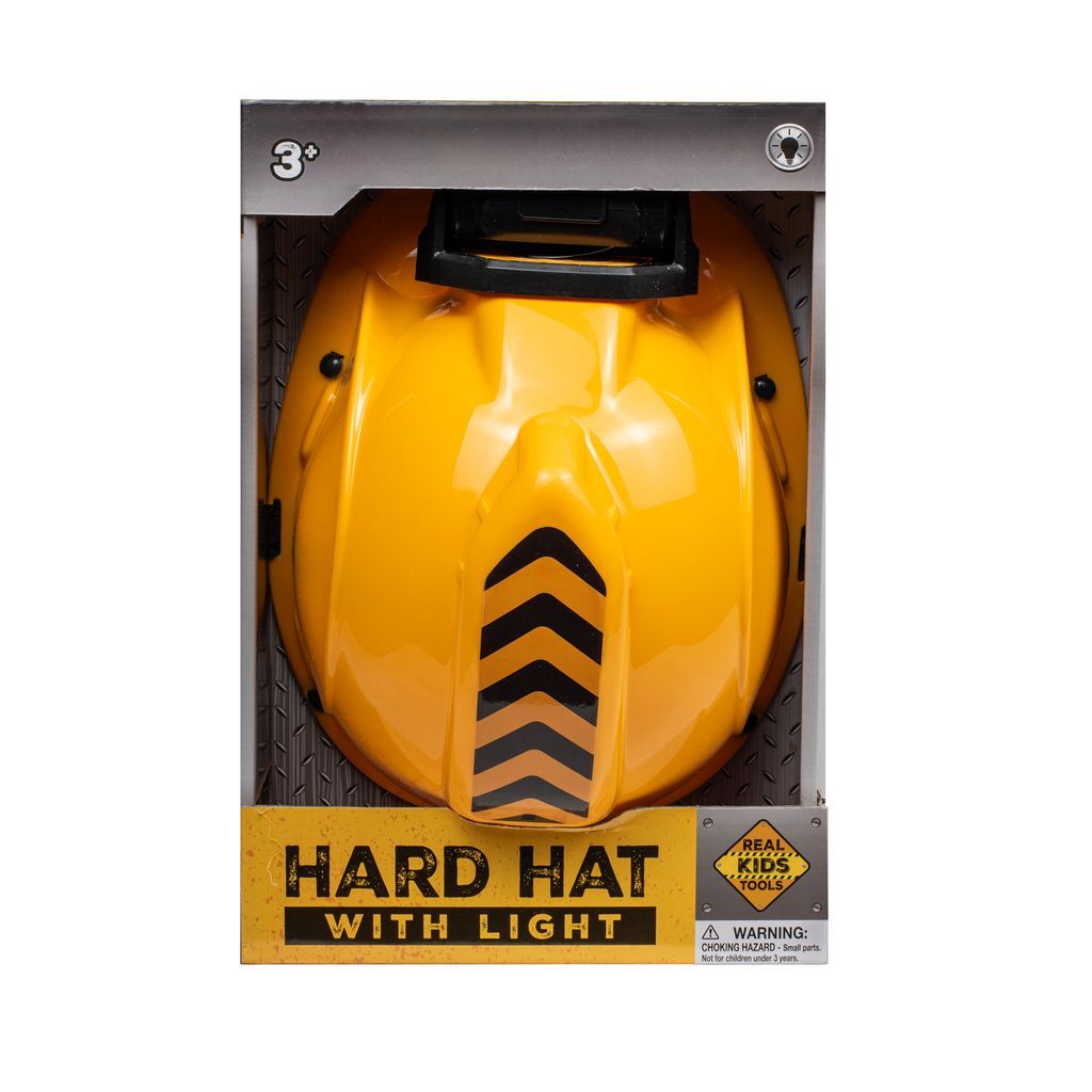 Real Kids Tools Plastic Hard Hat With Poseable LED Headlamp