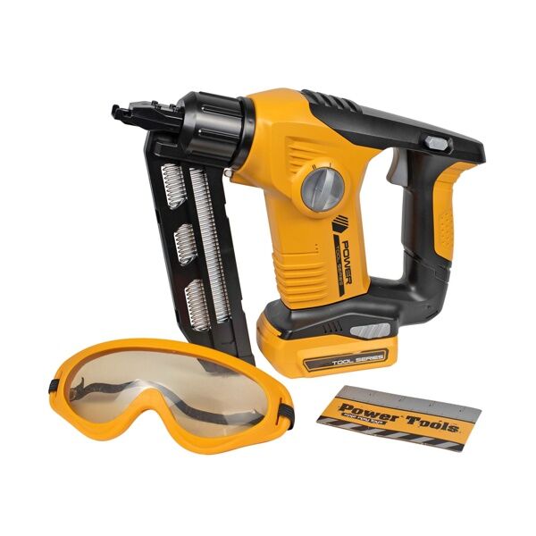 Real Kids Tools Power Tool Series Battery Operated Brad Nailer Playset With Mask