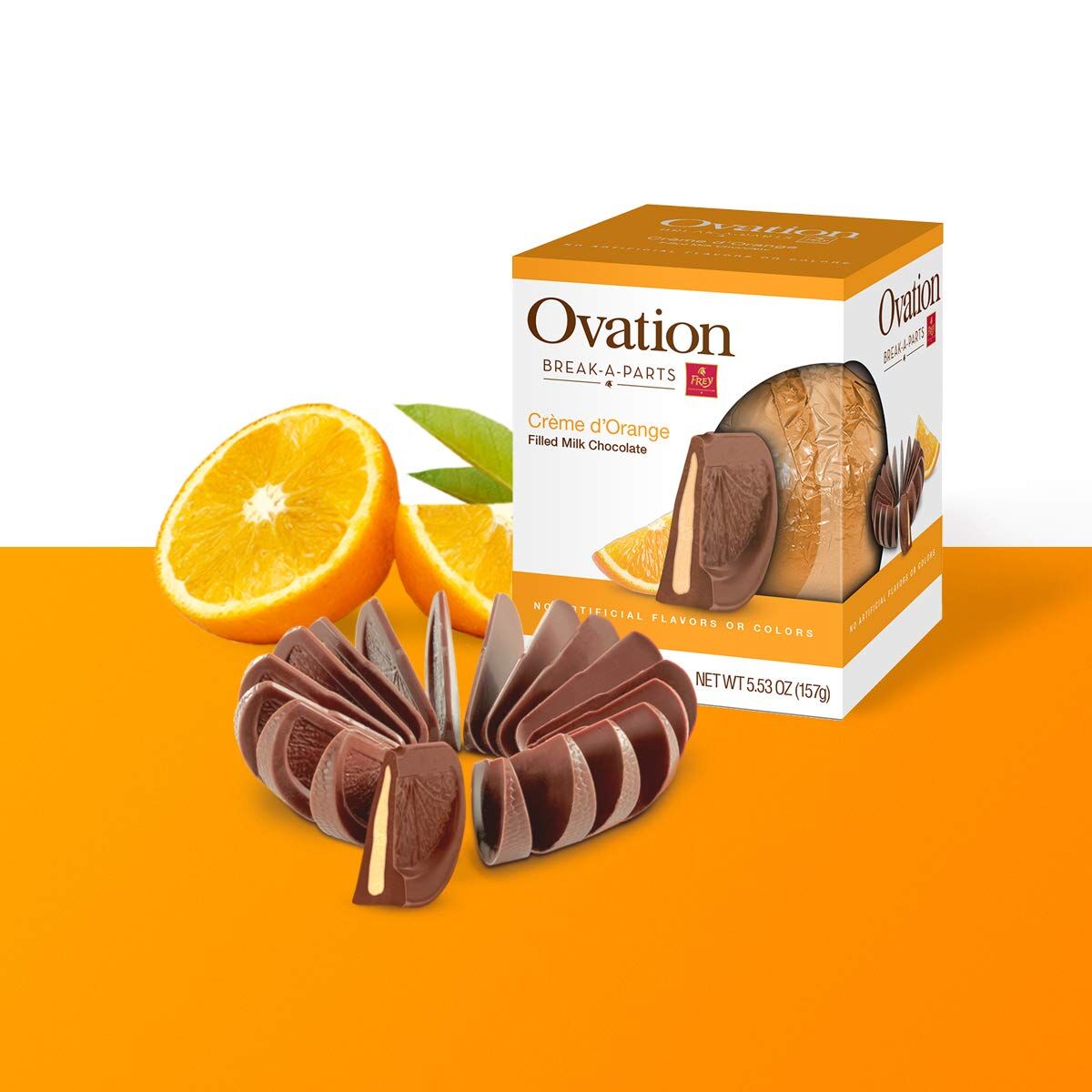 Ovation Break-A-Parts Crème D'Orange Filled Milk Chocolate, 5.53-Oz