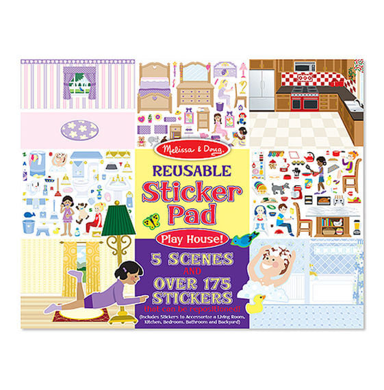 Melissa & Doug Reusable Sticker Pad - Play House - 3 yrs+