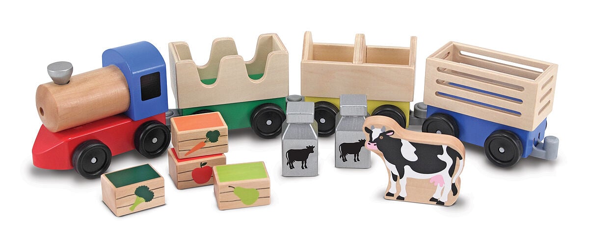 Melissa & Doug Kids Wooden Farm Train - 3 Yrs. Old And Above