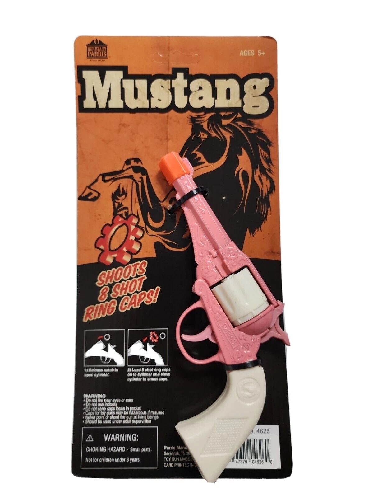 Parris Bella Mustang Cap Pistol Toy, 8-Shot
