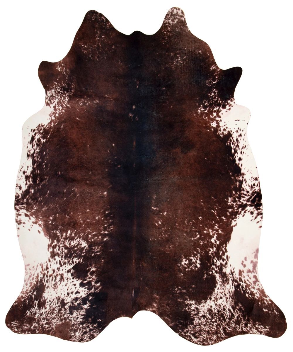 Carstens Small Faux Cowhide Print Rug, Tri-Color