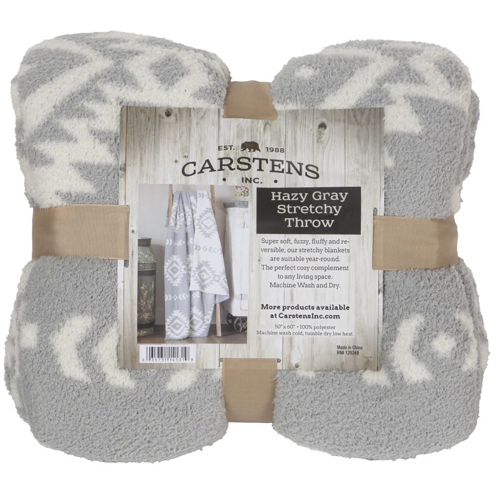 Carstens Inc. Hazy Grey Stretchy Throw Blanket, 50-In x 60-In