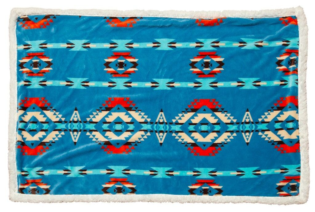 Carsten's Inc. Turquoise Southwest Dog Blanket 28-In. x 40-In.