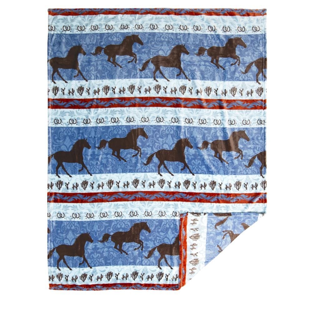 Carstens Inc. Dancing Desert Horse Heavy Plush Throw Blanket, 54-In x 68-In