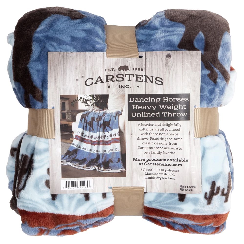 Carstens Inc. Dancing Desert Horse Heavy Plush Throw Blanket, 54-In x 68-In