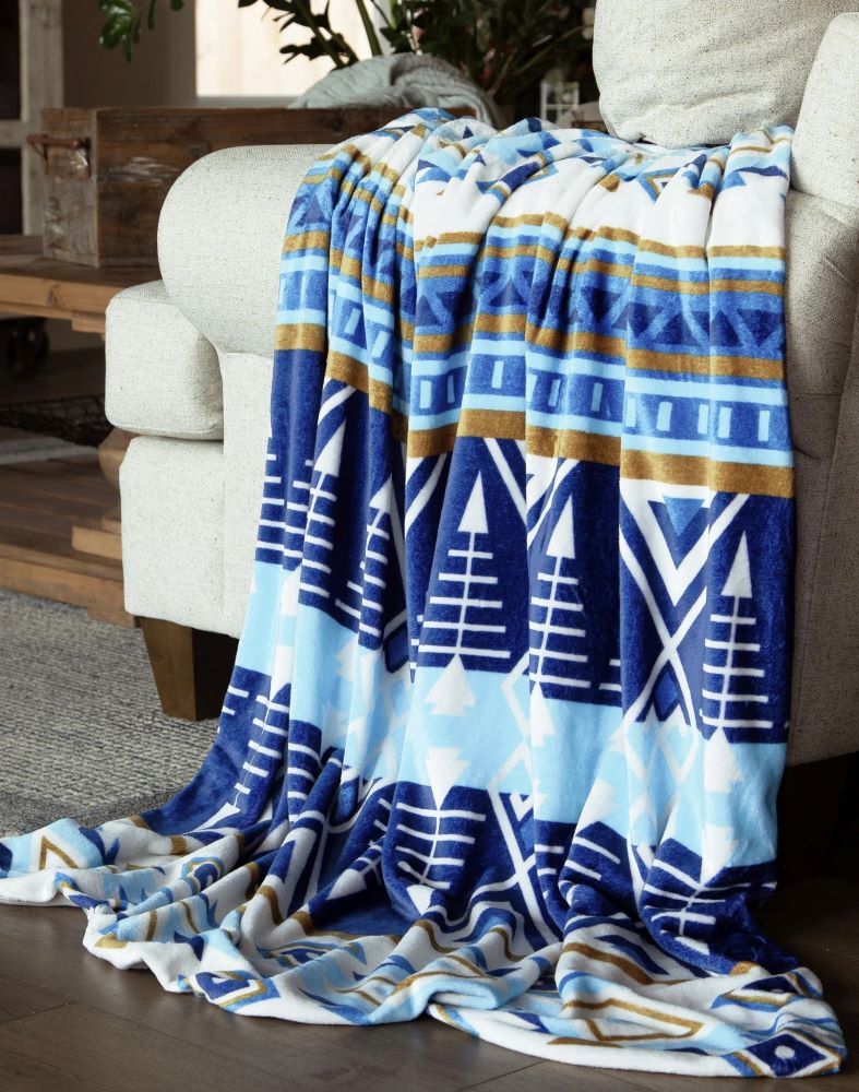 Carstens Inc. Open Sky Heavy Plush Throw Blanket, 54-In x 68-In