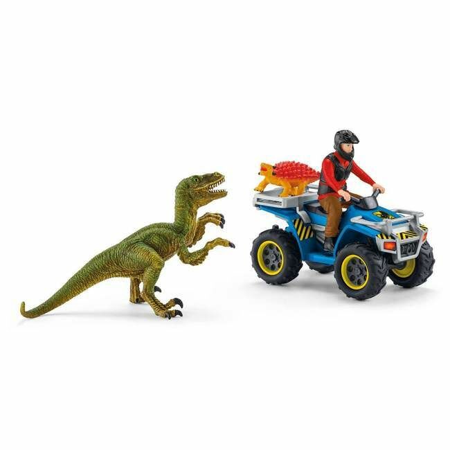 Schleich Quad Escape From Velociraptor Figurine Set
