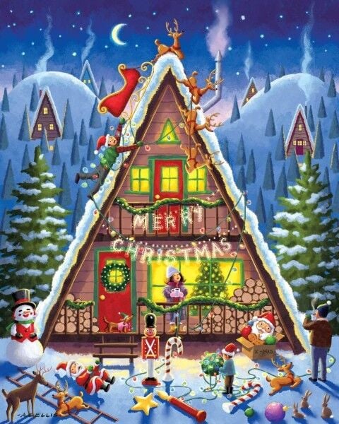 Boardwalk Puzzle Company Christmas Cabin Puzzle, 500-Pc