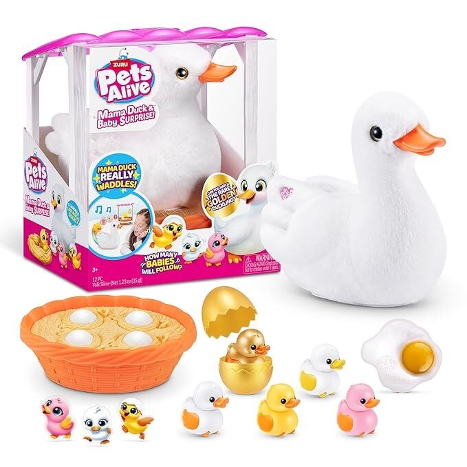 Zuru Pets Alive Mama Duck with4 Surprise Eggs