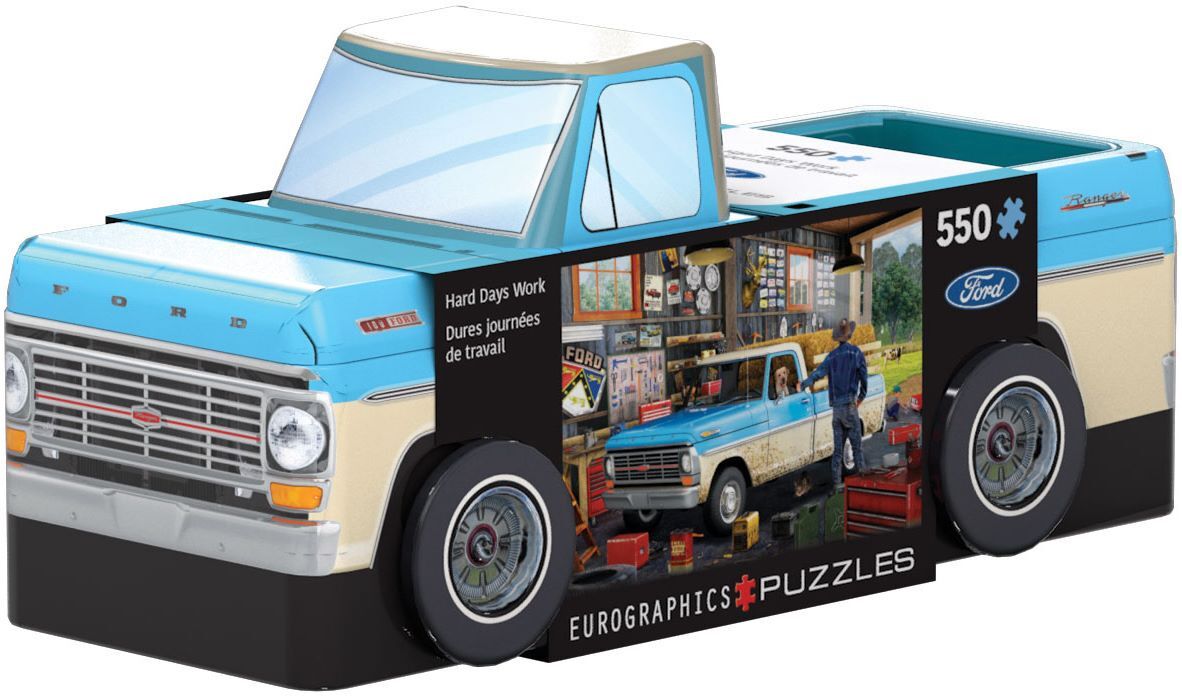 Eurographics Hard Days Work Pickup Truck Tin Puzzle, 550-Pc
