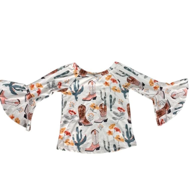 Shea Baby Kids' Cactus Bell Sleeve Long Sleeve Shirt