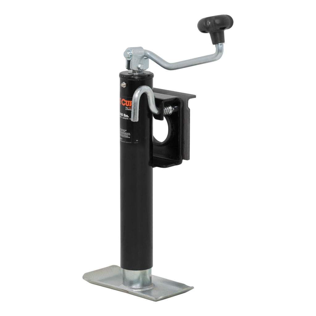 Curt Bracket-Mount Swivel Jack with Top Handle, 2000-Lb, 10-In Travel