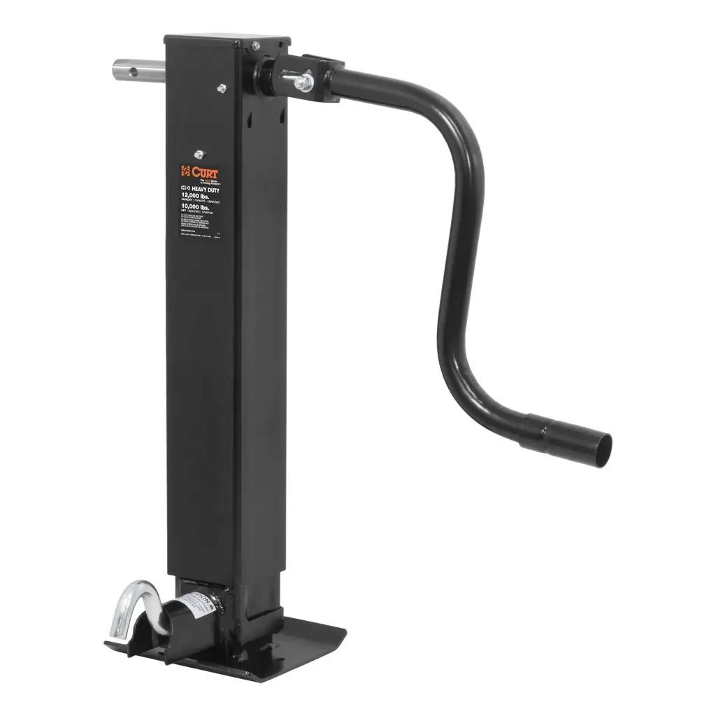 Curt Direct-Weld Square Jack with Side Handle, 12,000-Lb, 12-1/2-In