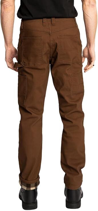 Full Blue Men's Carpenter Fleece Lined Regular Fit Canvas Stretch Performance Pant