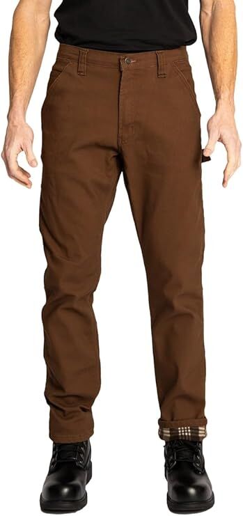 Full Blue Men's Carpenter Fleece Lined Regular Fit Canvas Stretch Performance Pant