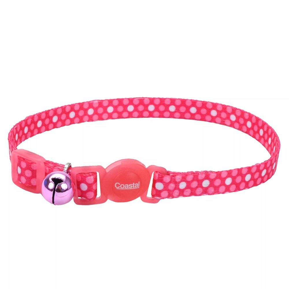 Coastal Pet Products Pink Dot Cat Fashion Adjustable Breakaway Collor