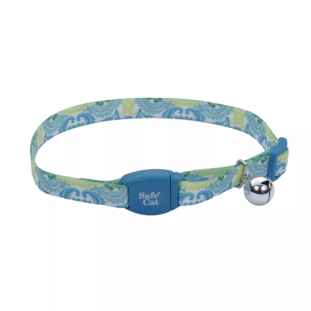 Coastal Pet Products Teal Peacock Safe Cat Adjustable Breakaway Collor with Magnetic Buckle