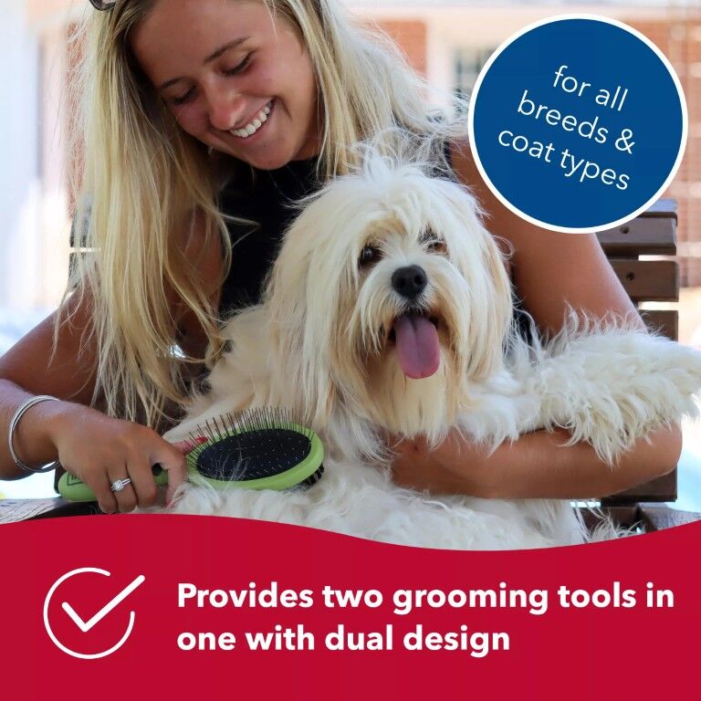 Safari Large Pin and Bristle Combo Dog Brush, Large