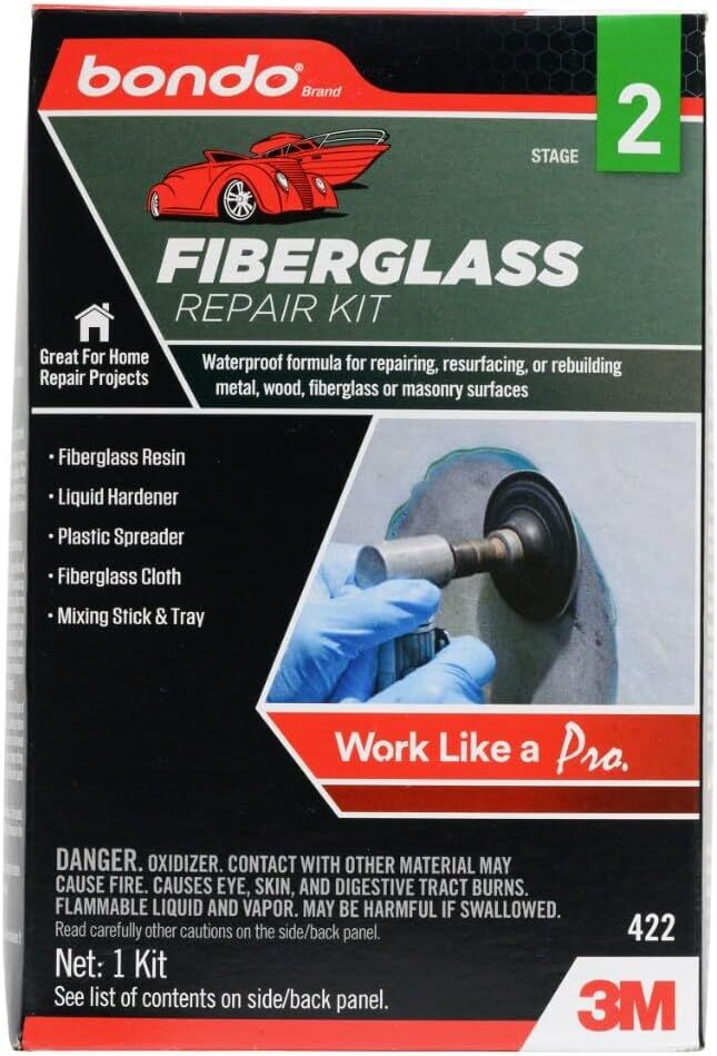 3M Bondo Fiberglass Resin Repair Kit, 1-Qt
