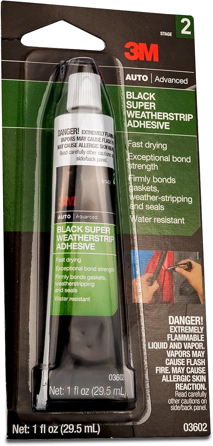3M Black Super Weatherstrip Adhesive, 1-Oz