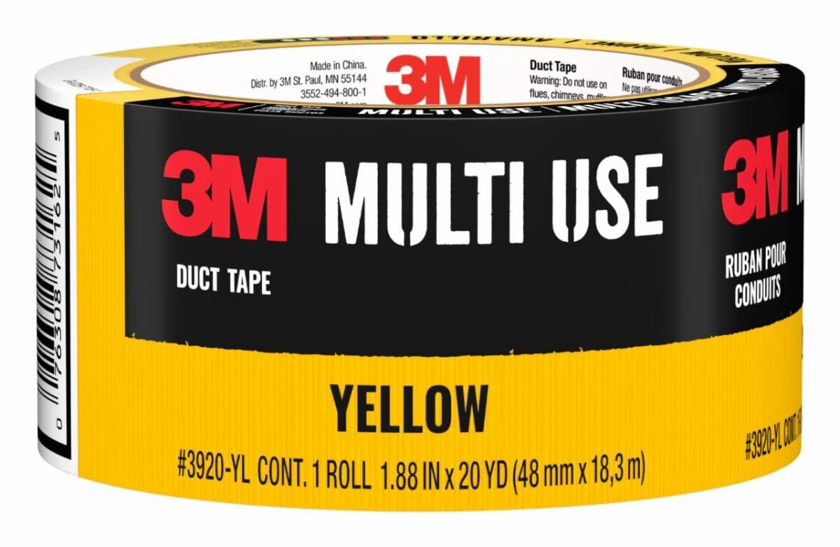 3M Yellow Multi-Use Duct Tape, 1.88-In x 20-Yd