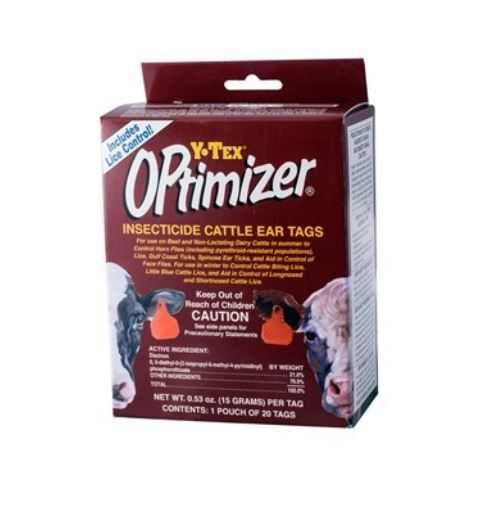 Y-Tex Optimizer Insecticide Cattle Ear Tags - 20 Pack