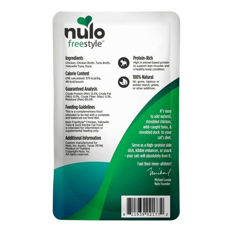 Nulo FreeStyle Chicken, Yellowfin Tuna & Duck In Broth Recipe Cat Food, 2.8-Oz